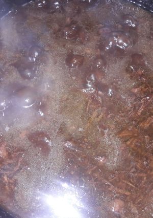 عکسی از دستور خورشت فسنجان با مرغ ریش ریش