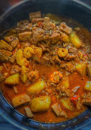 A picture of Jackfruit prawn curry kolkata style.