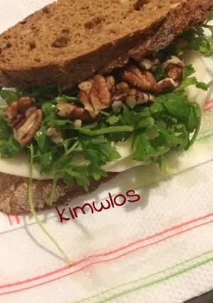 A picture of Watercress and Provolone Sandwich.