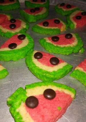 Foto resep Watermelon Cookies (Kue Semangka)
