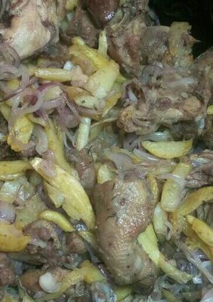 A picture of Chicken and Chips.