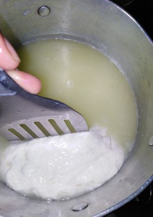 A picture of Homemade mozzarella cheese.
