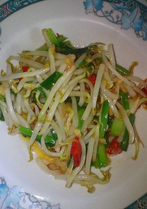 Foto resep Cah touge With spring onion (tumis tauge campur daun bawang)
