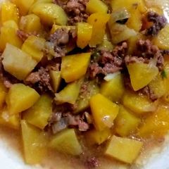 Aalo gosht Recipe in my Granny Style A picture of Aalo gosht Recipe in my Granny Style.