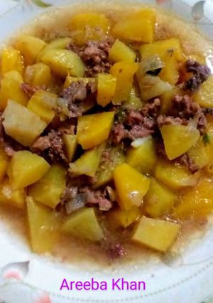 A picture of Aalo gosht Recipe in my Granny Style.