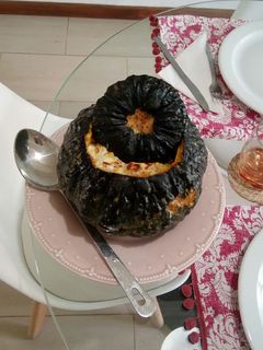 Una foto de Zapallo relleno #vegetariano