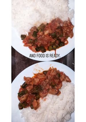 A picture of Okra with beef.