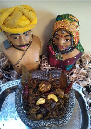 A picture of RAJASTHANI PANCHKUTA(ker sangri) ki sabzi.