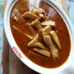 A picture of Sarso ki gravy wali arbi ki sabji.