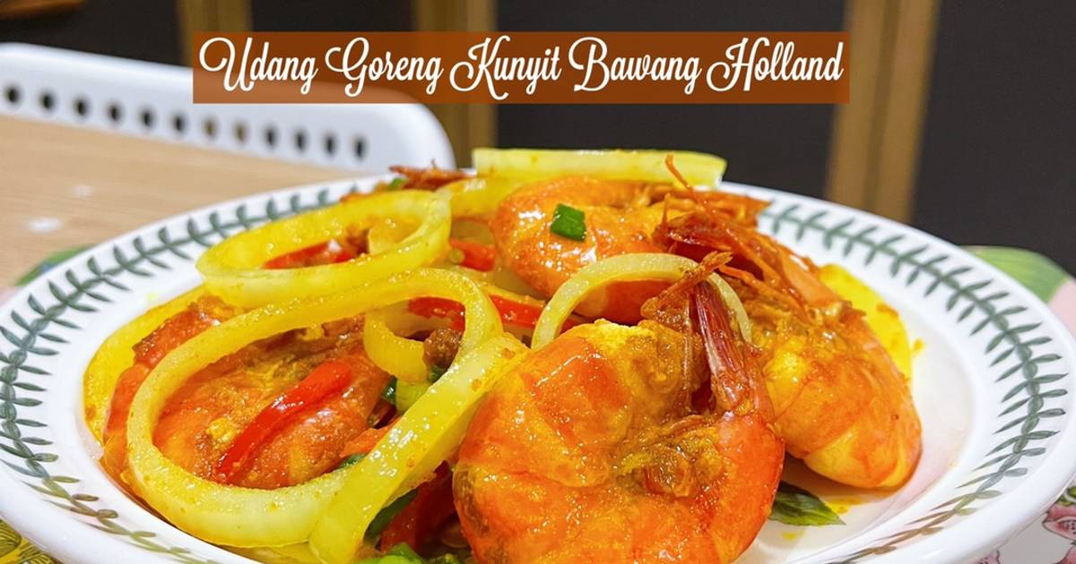 Resipi Udang Goreng Kunyit Bawang Holland Oleh Mahadiah Cookpad