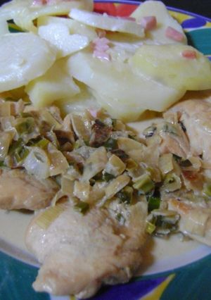 Una foto de Supremas de pollo con verdeo al disco