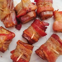 A picture of Bacon Wrapped Eggplants.