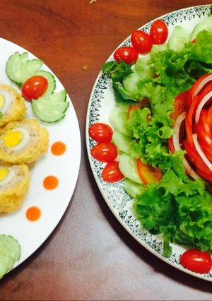 Hình của món Thịt bọc trứng cút chiên giòn.