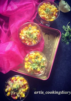 कॉर्न चाट (corn chaat recipe in Hindi) रेसिपी मुख्य फोटो