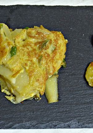 Foto principal de Tortilla de pimientos de Padrón con plátano frito