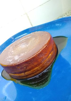 Una foto de Flan cubano