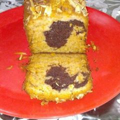 A picture of Vanilla Chocolate Marble Cake.