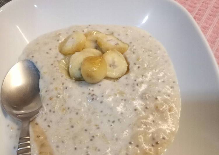 Pisang oat meal chia seed health breakfast for diet