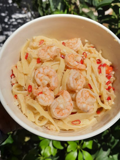 Foto resep Fettuccine Aglio e Olio Udang
