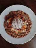 Waffles de banana y avena + Helado de banana y manjar