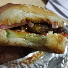 A picture of Street style chicken burger.