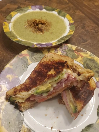 Easy Way Prepare Recipe Brad&#39;s panini w/ cream of broccoli &amp; turnip green soup that is Delicious, Really Delicious}