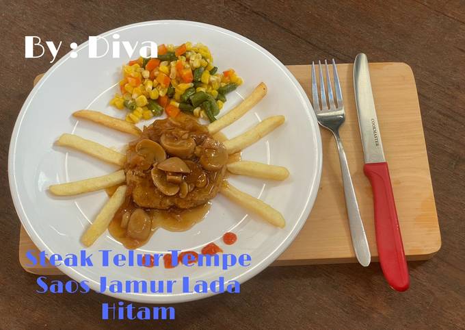 Yuk intip, Bagaimana cara memasak Steak Telur Tempe Saos Jamur Lada Hitam yang sempurna