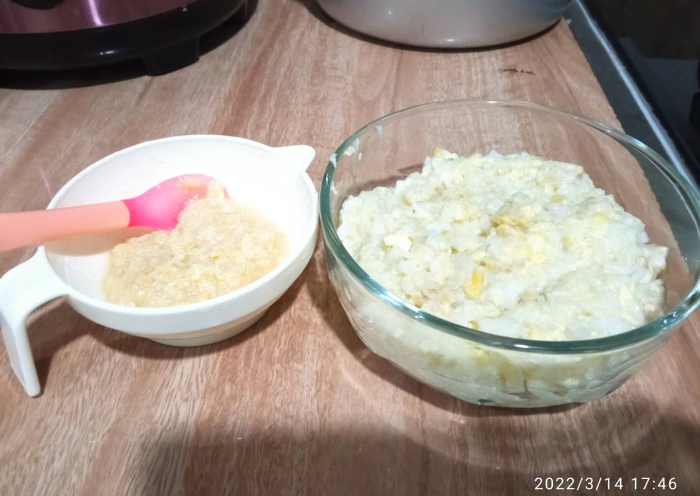 MPASI bayi 6 bulan. Bubur telur bebek,tempe (Booster BB)