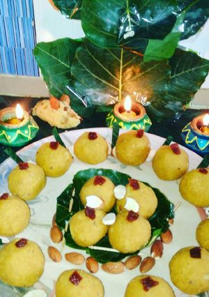 A picture of #beasn stuff ladoo.