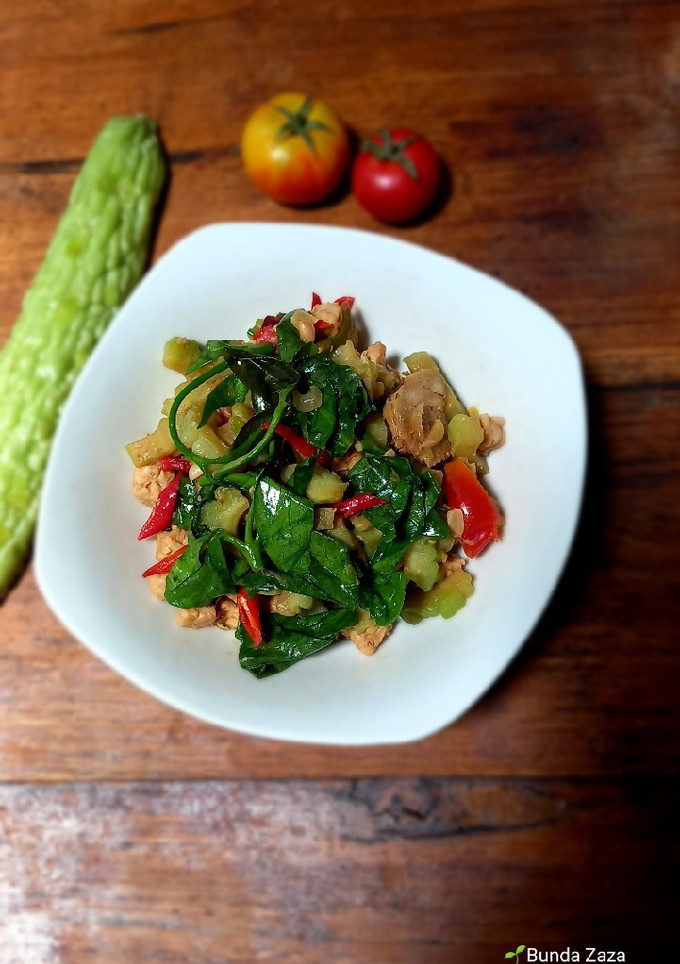 Foto resep Tumis Pare Daun Melinjo Tempe Kedelai