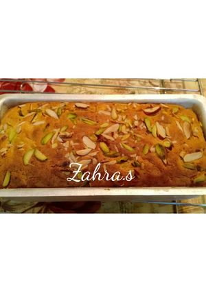A picture of Mawa loaf cake.