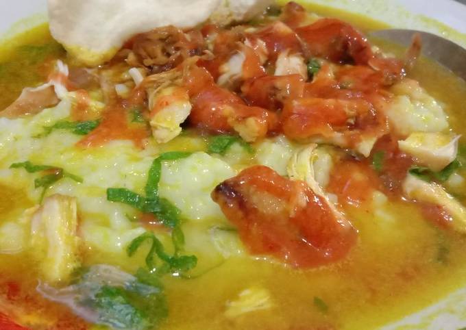 Langkah Mudah untuk Menyiapkan Bubur ayam kuah kuning rempah, Bikin Ngiler