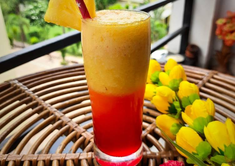 Steps to Prepare Jamie Oliver Sunset pineapple mocktail