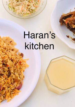 A picture of Arabian carrot rice.