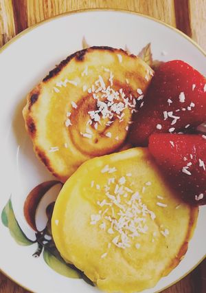A picture of Thai coconut pancakes.