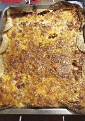 A picture of Chili Lasagna with Fire Roasted Tomatoes.