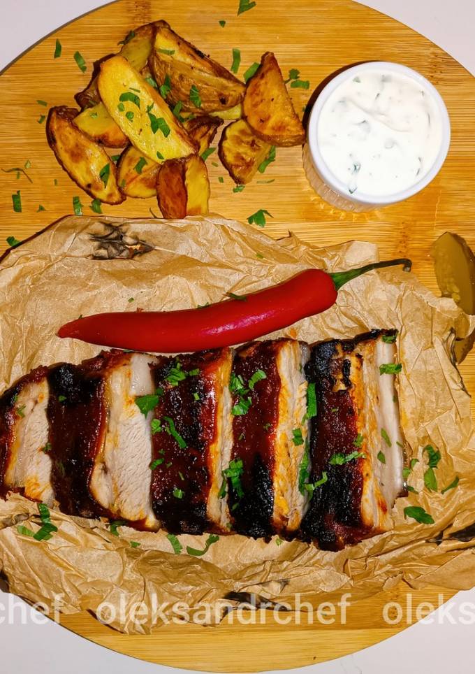 Ребра🍖 з картоплею в аерофритюрі/Ribs with potatoes in air fryer