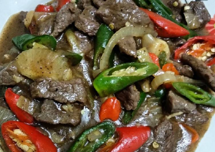 Simple beef black pepper