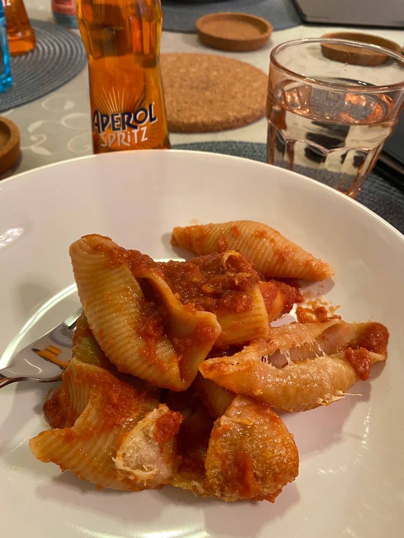 Paradicsomos kagylótészta sütöben sütve recept recept fotó