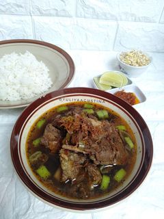 Foto resep Rawon iga sapi/ rawon daging sapi