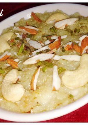 A picture of Coconut halwa.