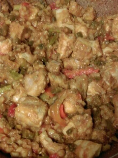 Una foto de Salteado de cerdo y pimiento con cebada