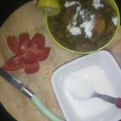 A picture of Spinach potato/ aloo palak.