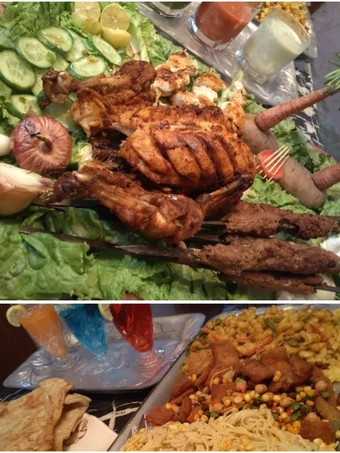 Easy Way Prepare Recipe Sizzling Bar b que platter, Bandoo Khan parathe, sauce &amp; salad that is  Makes Drooling, Really Delicious}