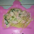 Spaghetti en salsa blanca