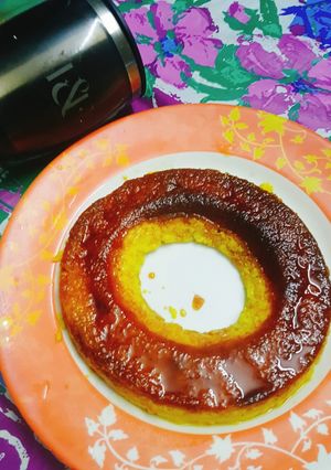 A picture of Caramel Egg pudding #foodiesandfriends.