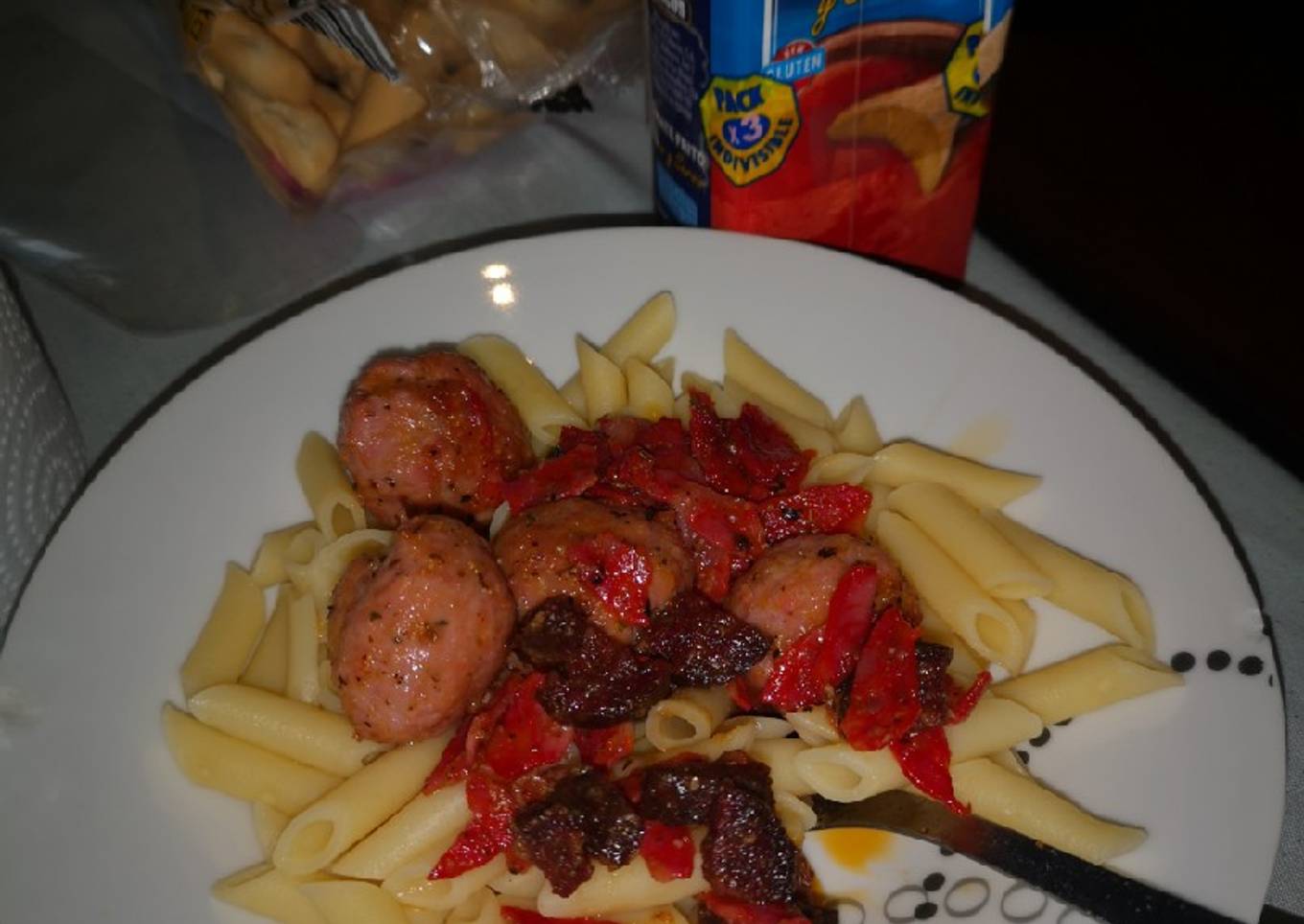 Macarrones con albóndigas