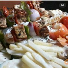 Paneer Shashlik Sizzler A picture of Paneer Shashlik Sizzler.