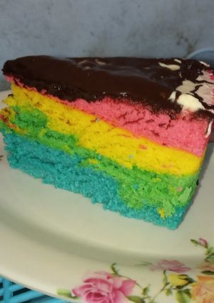 Foto resep Rainbow Cake Kukus 2 Telur