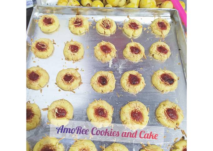 Strawberry cheese Thumbprint Cookies